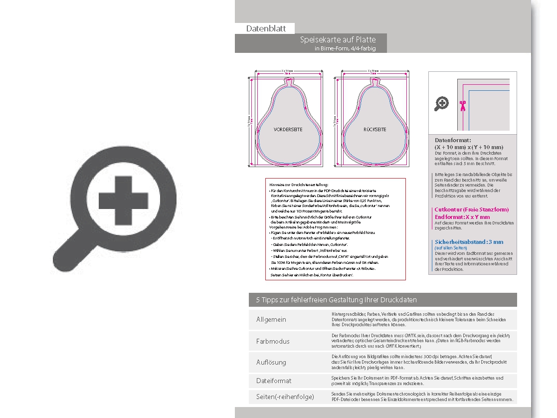 Product Bild speisekarte_auf_platte_in_birne-form_konturgefr__st___beidseitig_4_4-farbig_bedruckt
